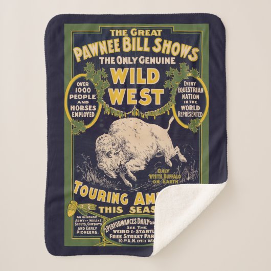 De grote Pawnee Bill Shows,  Circus Poster Sherpa Deken (Voorkant)