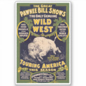 De grote Pawnee Bill Shows, Circus Poster Sticker (Voorkant)