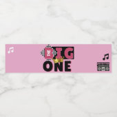 De grote| PINK Retro Hip Hop 1st verjaardag Waterfles Etiket (Enkel label)