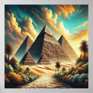 De Grote Piramides van Giza Egypte Reizen Poster