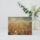 De Grote Plaats tijdens Mardi Gras, Cambrai, 1765 Briefkaart (Staand voorkant)