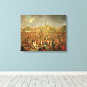 De Grote Plaats tijdens Mardi Gras, Cambrai, 1765 Canvas Afdruk (Insitu (Houten vloer))