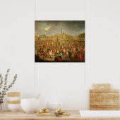 De Grote Plaats tijdens Mardi Gras, Cambrai, 1765 Poster (Keuken)