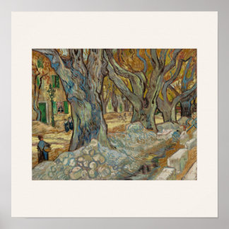 De Grote Platanen door Van Gogh Vierkante Poster