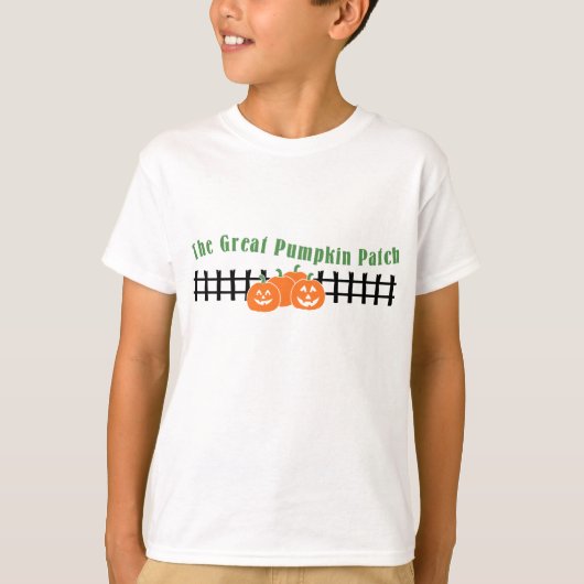 De grote pompoenpatch Halloween gepersonaliseerd T-shirt (Voorkant)