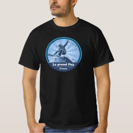 De grote puy en Champsaur Skiër T-shirt