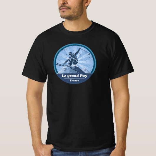 De grote puy en Champsaur Skiër T-shirt (Voorkant)