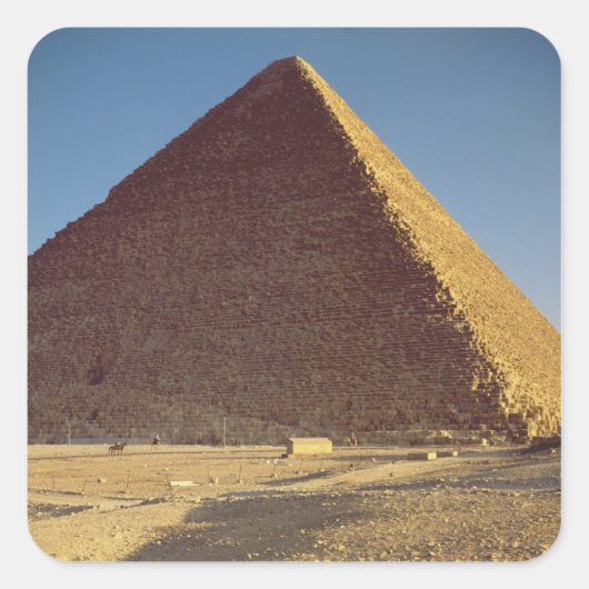 De Grote Pyramide van het oude Koninkrijk Khufu Vierkante Sticker (Voorkant)