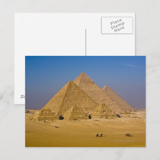 De Grote Pyramiden van Giza, Egypte Briefkaart (Voorkant / Achterkant)