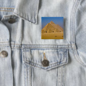 De Grote Pyramiden van Giza, Egypte Vierkante Button 5,1 Cm (In situ)