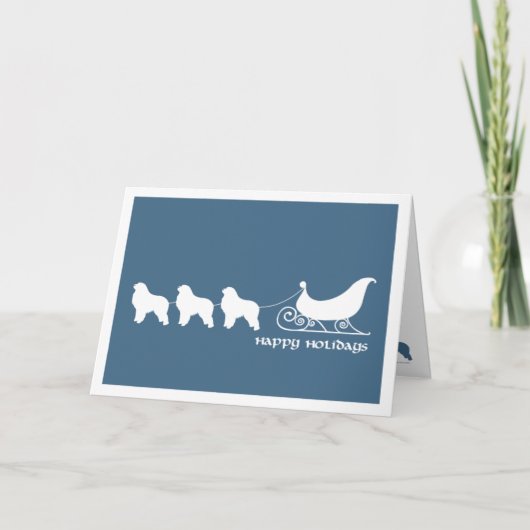 De grote Pyreneeën die de Ar van de Kerstman Feestdagen Kaart (Voorkant)