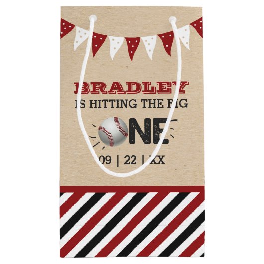 De grote raken | Honkbal 1e verjaardag Klein Cadeauzakje (Achterkant)