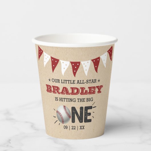 De grote raken | Honkbal 1e verjaardag Papieren Bekers (Voorkant)