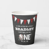 De grote raken | Honkbal 1e verjaardag Papieren Bekers (Achterkant)