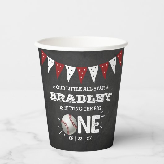 De grote raken | Honkbal 1e verjaardag Papieren Bekers (Voorkant)