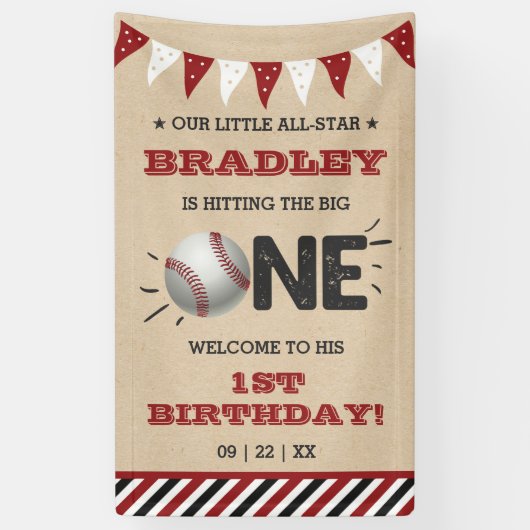 De grote raken | Honkbal 1e verjaardag Spandoek (Verticaal)