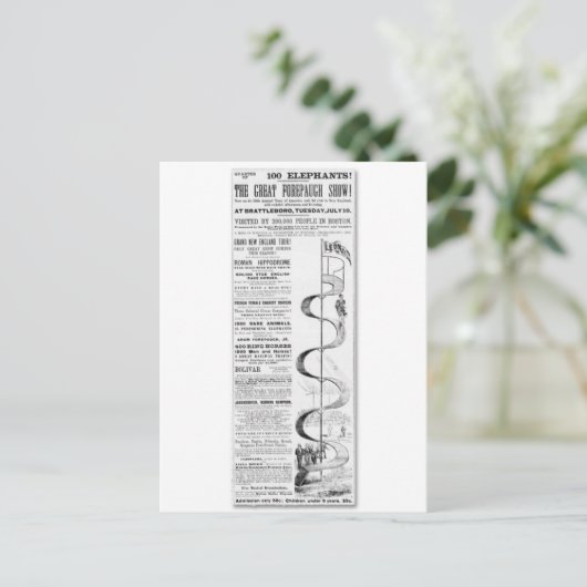 De grote reclame voor forepaugh-Show Briefkaart (Staand voorkant)