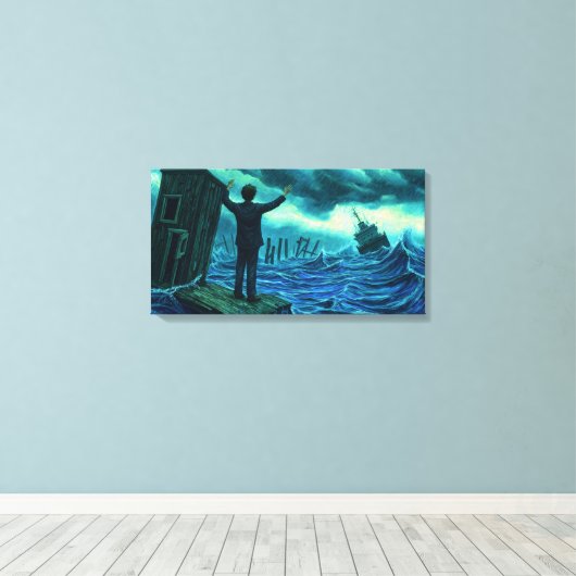 De grote redding canvas afdruk (Insitu (Houten vloer))