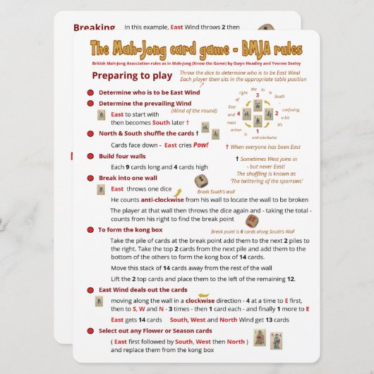 De grote regels van het Spel van de Kaart van de D (Voorkant / Achterkant)