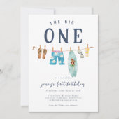 De grote | Retro Summer Surf Birthday Kaart (Voorkant)