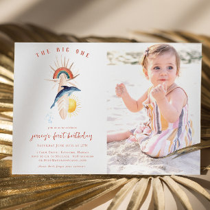 De grote   Retro Summer Surf Birthday Kaart