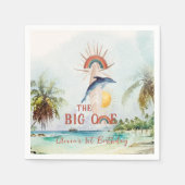 De grote | Retro Summer Surf Birthday Servet (Voorkant)