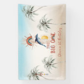 De grote | Retro Summer Surf Birthday Spandoek (Verticaal)