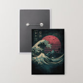 De grote Retro Wave Classic Button (Voorkant / Achterkant)