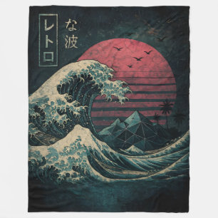 De grote Retro Wave Classic Fleece Deken