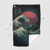 De grote Retro Wave Classic Golfhanddoek (Insitu)