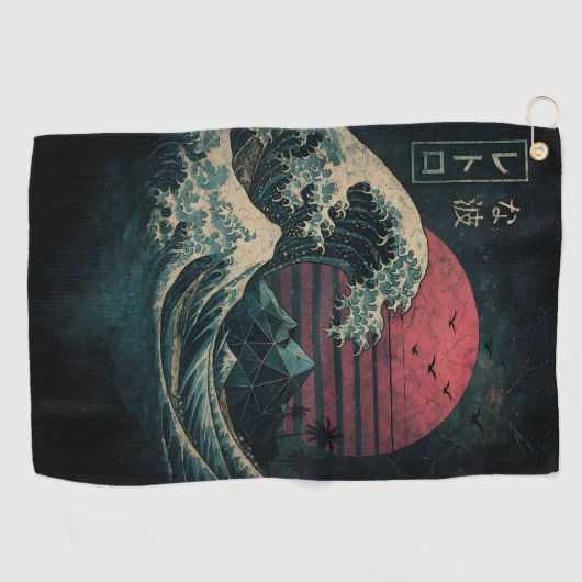 De grote Retro Wave Classic Golfhanddoek (Horizontaal)