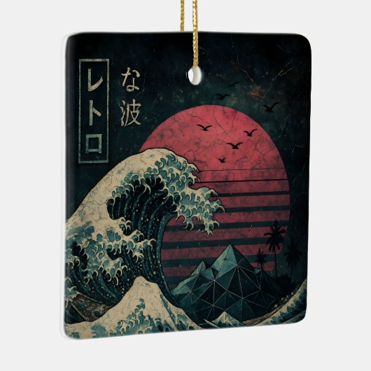 De grote Retro Wave Classic Keramisch Ornament (Rechts)