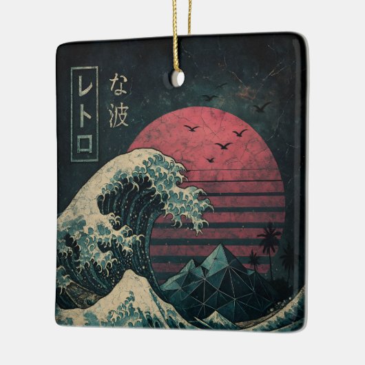 De grote Retro Wave Classic Keramisch Ornament (Links)