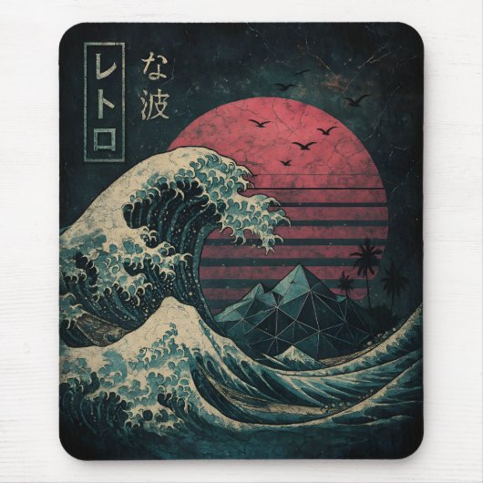 De grote Retro Wave Classic Muismat (Voorkant)