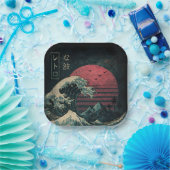 De grote Retro Wave Classic Papieren Bordje (Feest)