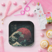 De grote Retro Wave Classic Papieren Bordje (Feest)