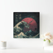 De grote Retro Wave Classic Vierkante Klok (Huis)
