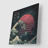 De grote Retro Wave Classic Vierkante Klok (Hoek)