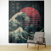 De grote Retro Wave Classic Wandkleed (In situ)