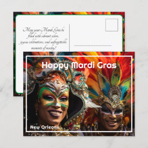 💜💛De Grote Revelry: Mardi Gras Magic Briefkaart