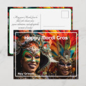 💜💛De Grote Revelry: Mardi Gras Magic Briefkaart (Voorkant / Achterkant)