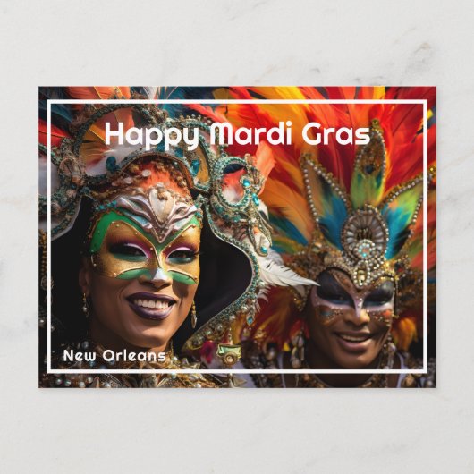 💜💛De Grote Revelry: Mardi Gras Magic Briefkaart (Voorkant)