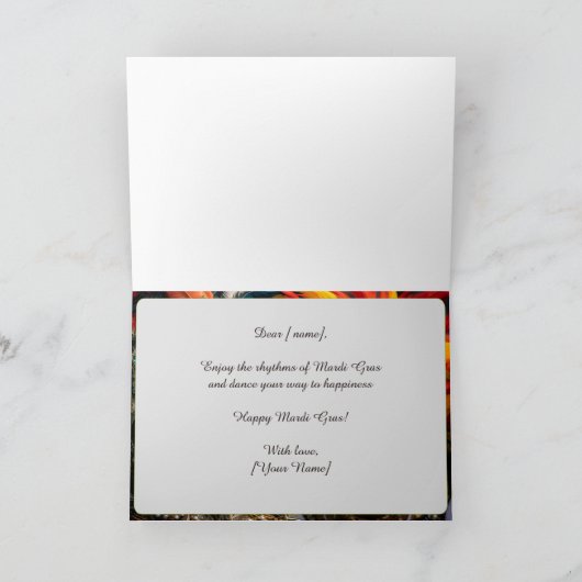 💜💛De Grote Revelry: Mardi Gras Magic Kaart (Binnen)