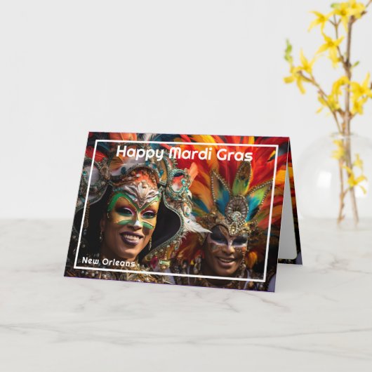 💜💛De Grote Revelry: Mardi Gras Magic Kaart (Gele Bloem)