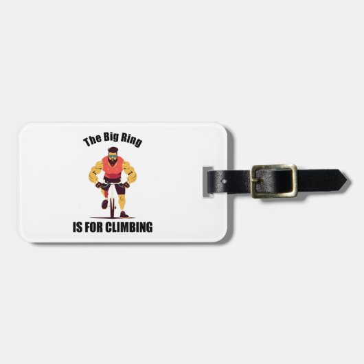 De grote ring is voor het klimmen en fietsen bagagelabel (Voorkant horizontaal)