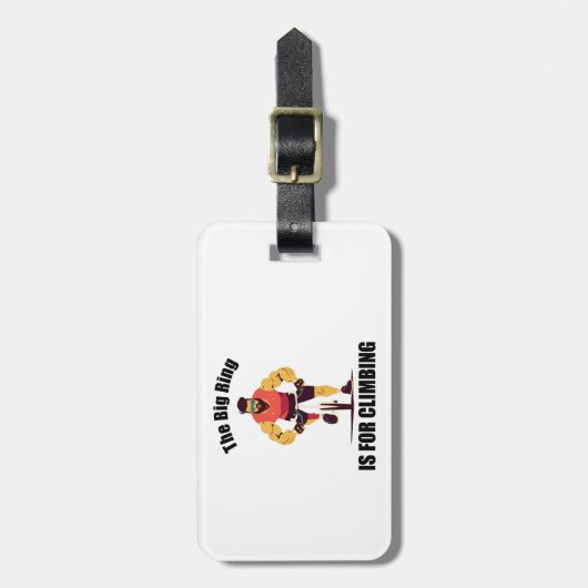 De grote ring is voor het klimmen en fietsen bagagelabel (Voorkant verticaal)