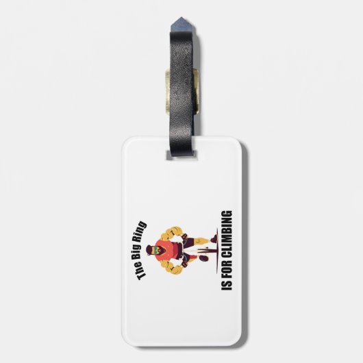 De grote ring is voor het klimmen en fietsen bagagelabel (Achterkant verticaal)