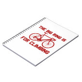 De grote ring is voor het klimmen notitieboek (Linkerzijde)