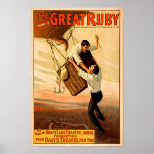 De Grote Robijn, 1899. Antiek Theater Poster