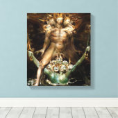 De Grote Rode Draak en het Beest van het Zee Canvas Afdruk (Insitu (Houten vloer))